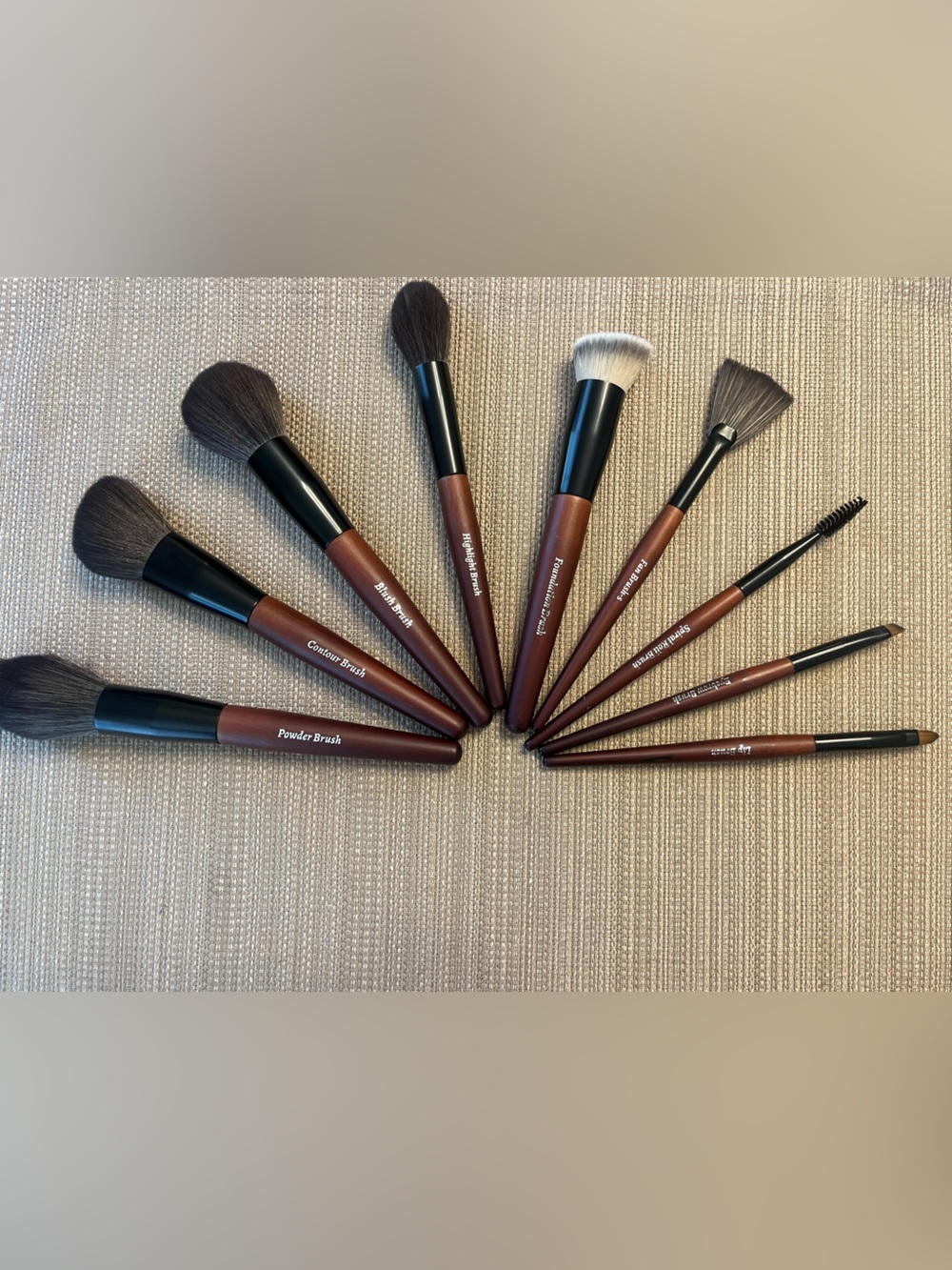 9 Piece Brown Makeup Brush Set for Flawless Application